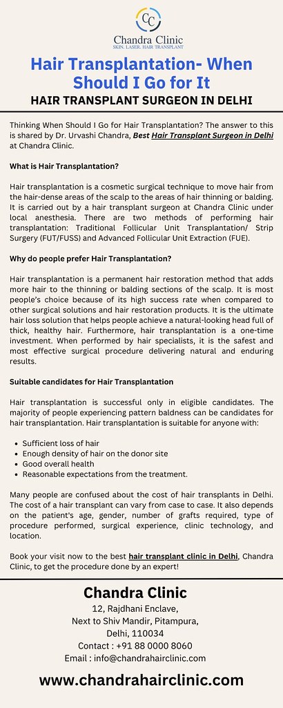 Hair Transplant Surgeon in Delhi – When Should I Go for It…